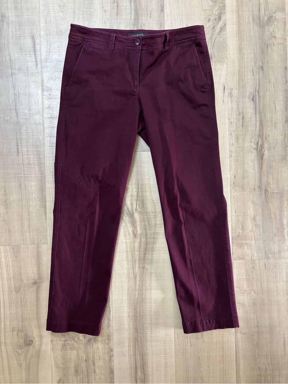 Talbots Men's Burgundy Straight-Leg Chinos